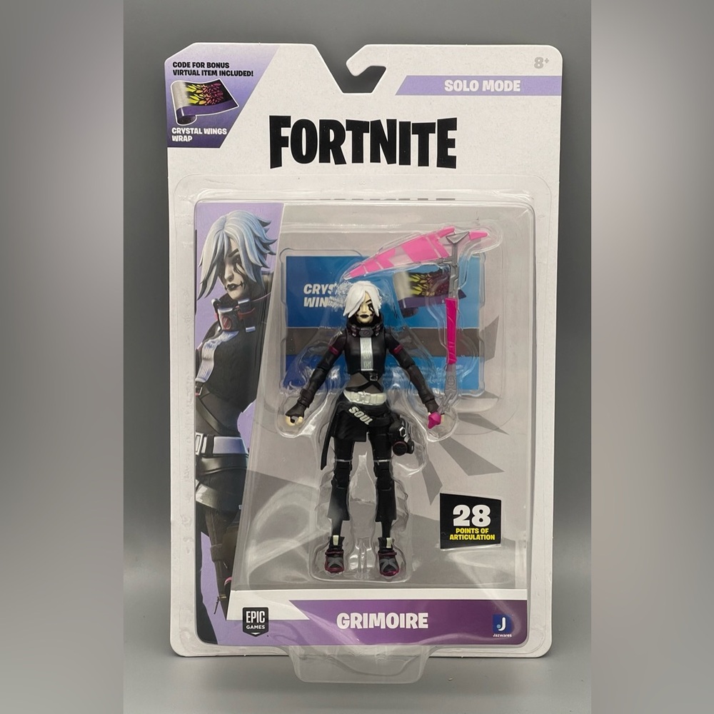 Jazwares Fortnite Solo Mode Series 25 #280 GRIMOIRE 4" Figure w Virtual Code NEW